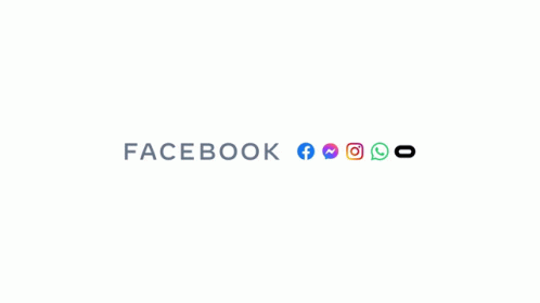 Animação do novo logo do grupo Facebok, que agora se chama Meta. A animação transforma o antigo logo azul do Facebook para o atual da Meta, que possui símbolo do infinito azul e letras pretas formando a palavra Meta.